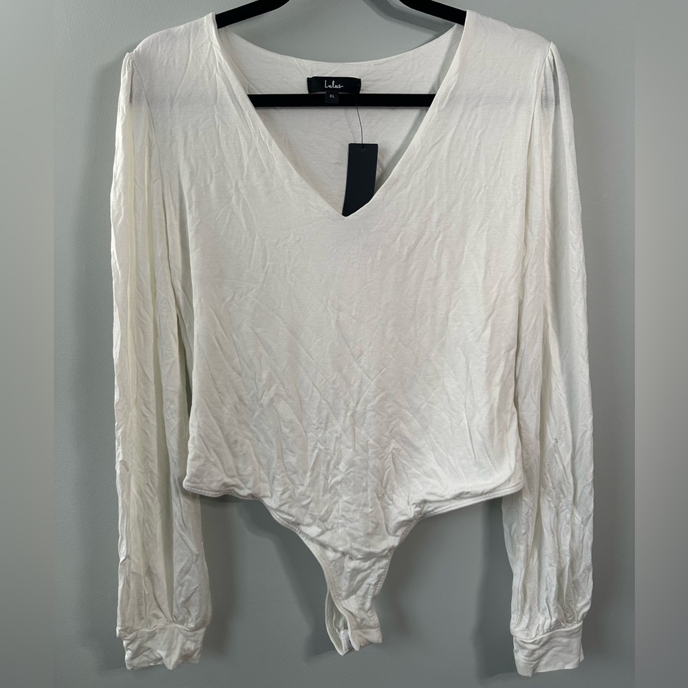 Lulu's Cream Long Sleeve Bodysuit